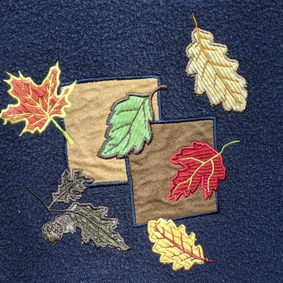 Toffee & Apple Navy Blue Fall Autumn Sweater, L - Picture 3 of 4